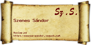 Szenes Sándor névjegykártya