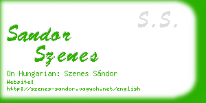 sandor szenes business card
